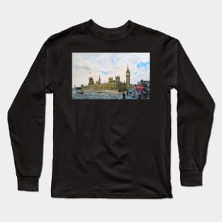 Palace of Westminster and Westminster Bridge. Long Sleeve T-Shirt